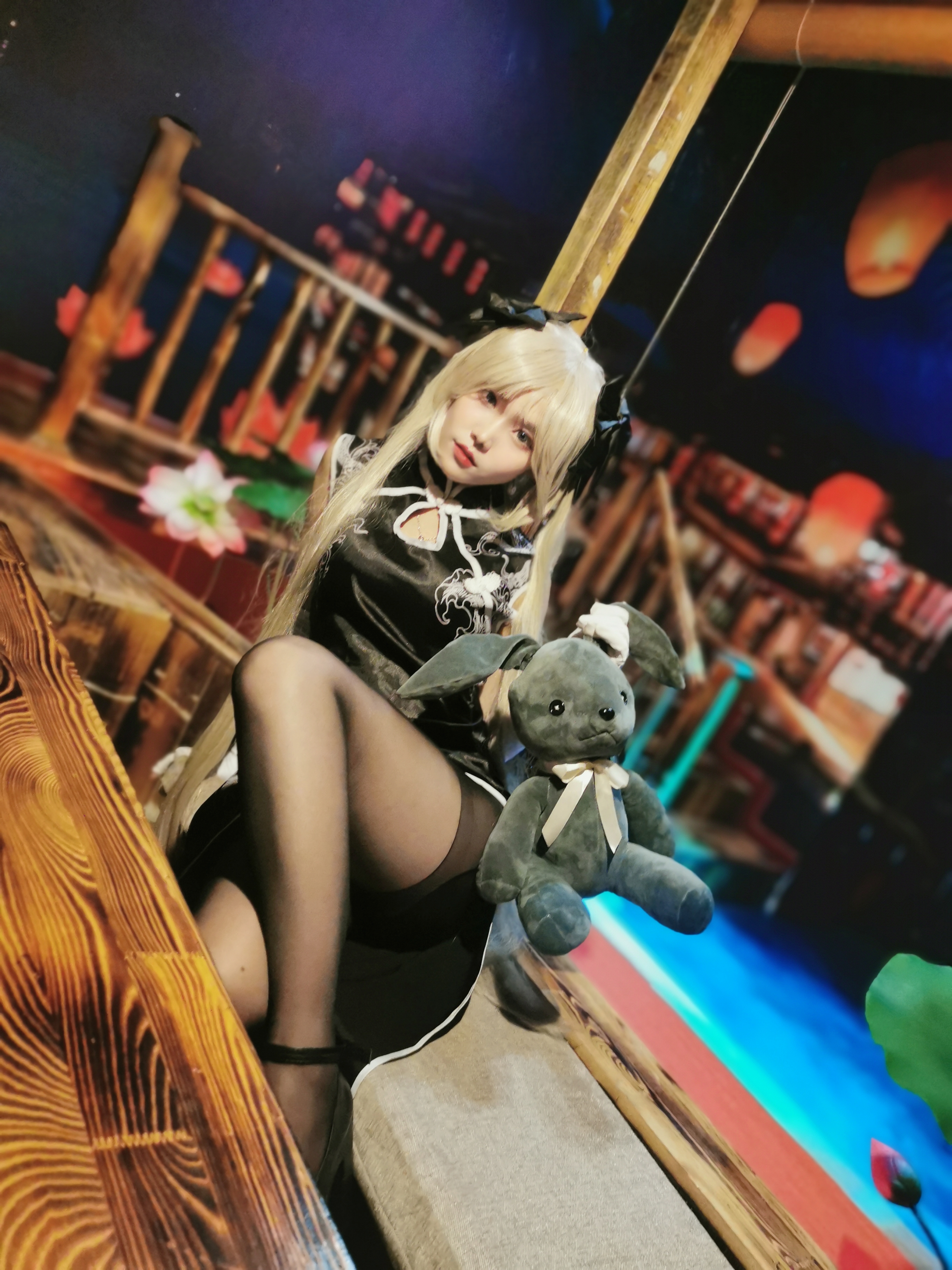 《缘之空》春日野穹黑旗袍衍生cosplay-二次元