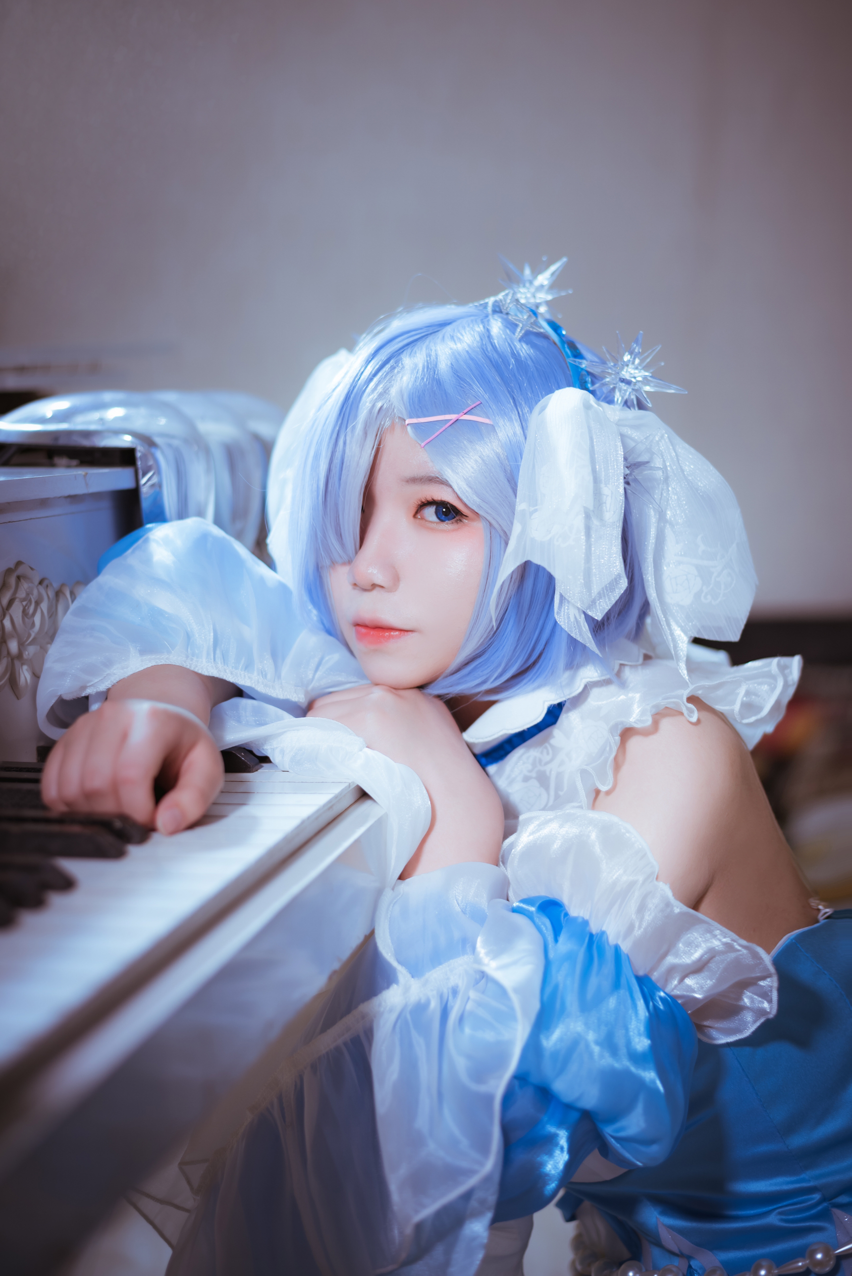 从零开始的异世界蕾姆的冰晶礼服cosplay-二次元