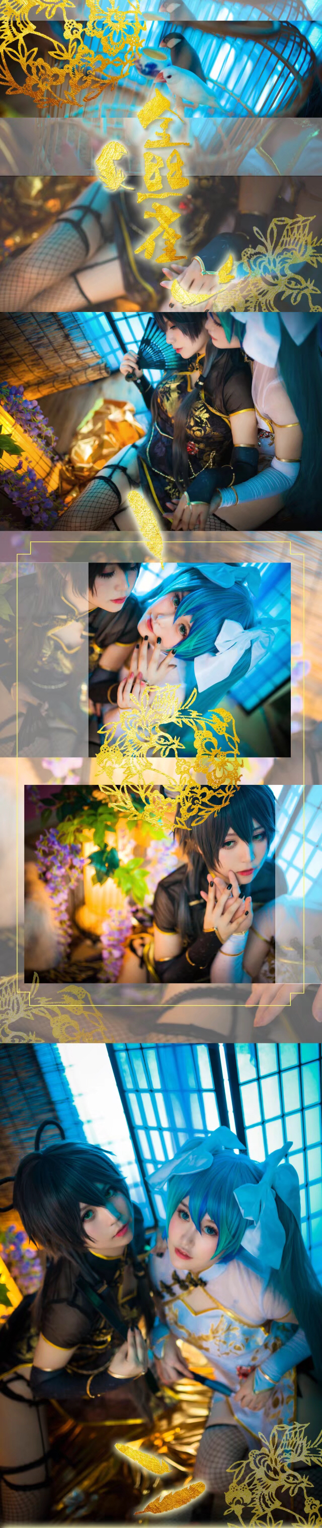 金丝雀 初音ミクx洛天依cosplay-二次元