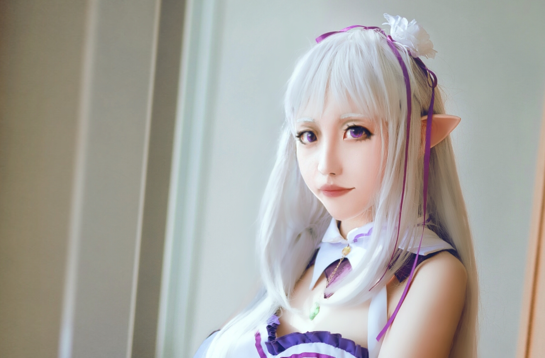 艾米莉亚cosplay，哎呀完全可爱不起来呢-二次元