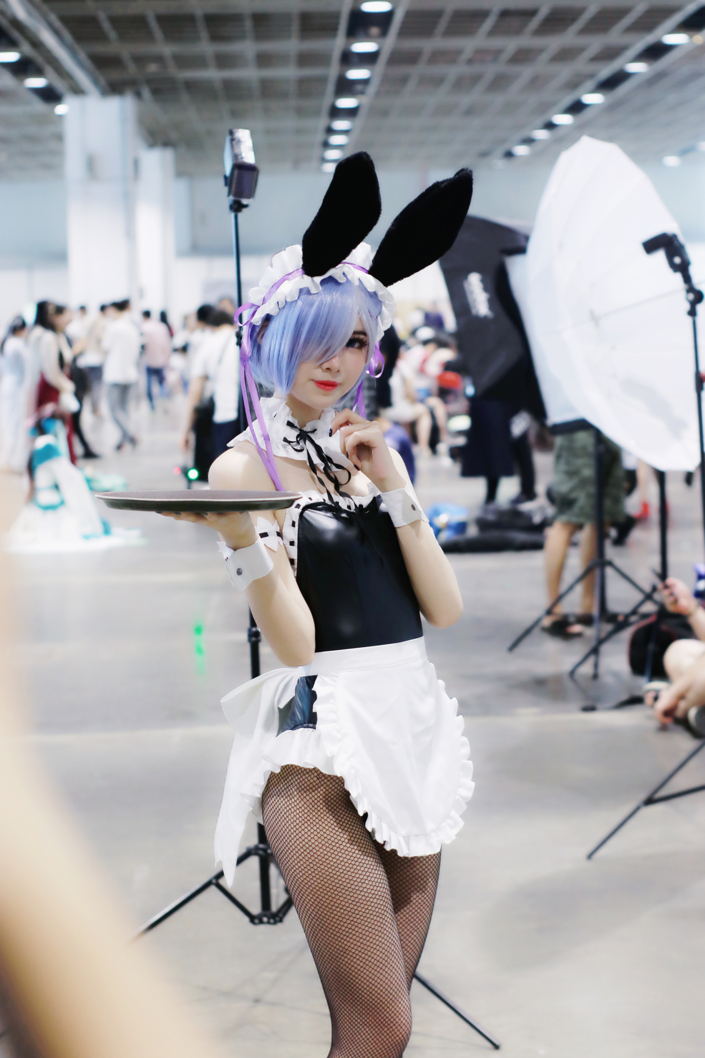 Wallpaper Bunny Girl Anime Girls Dark Hair Kneeling Miniskirt | The ...