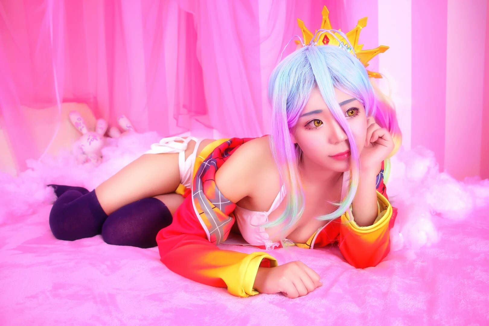 游戏人生白妹泳装cosplay-二次元