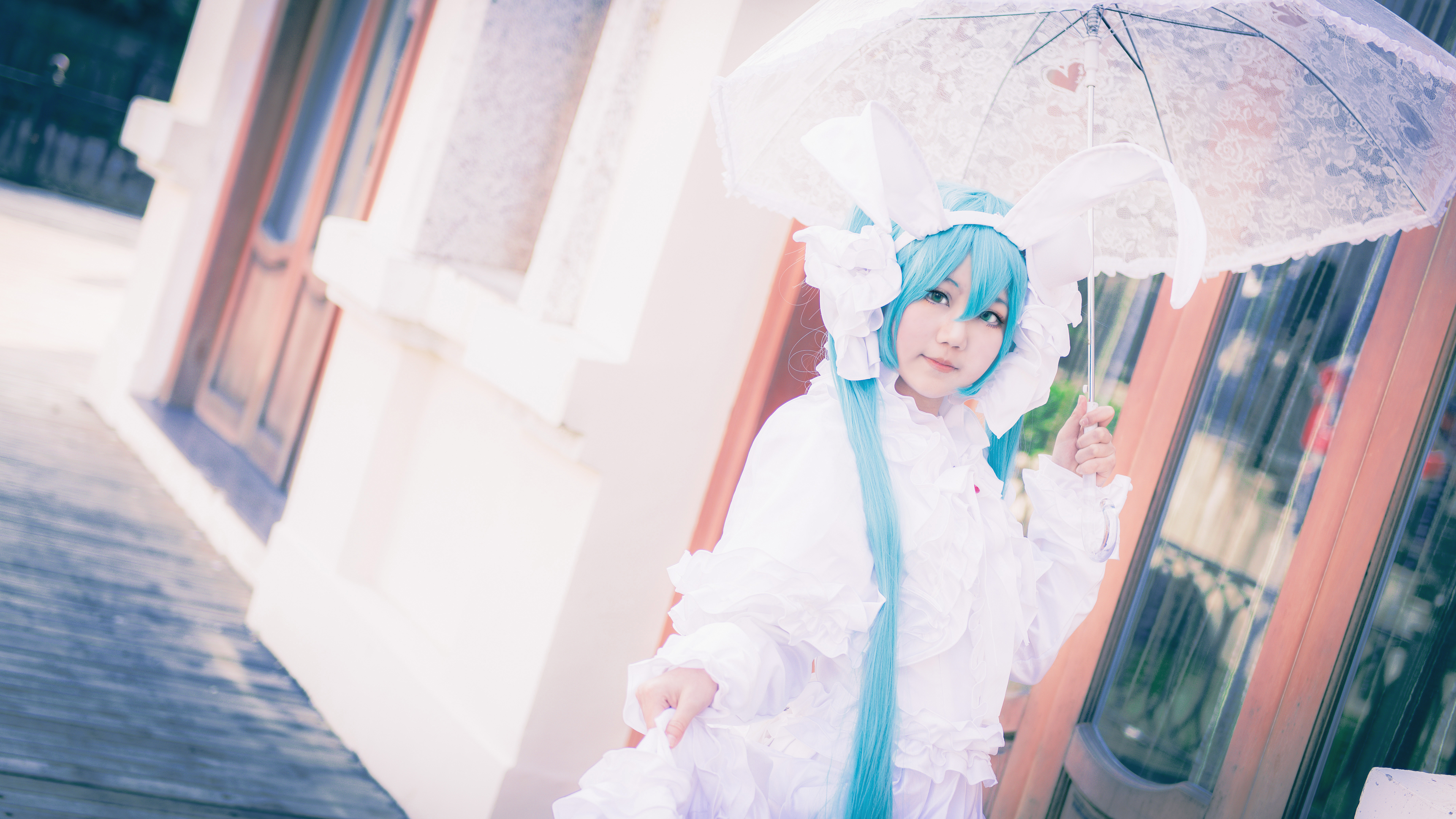 V家初音未来白兔同人礼服cosplay-二次元