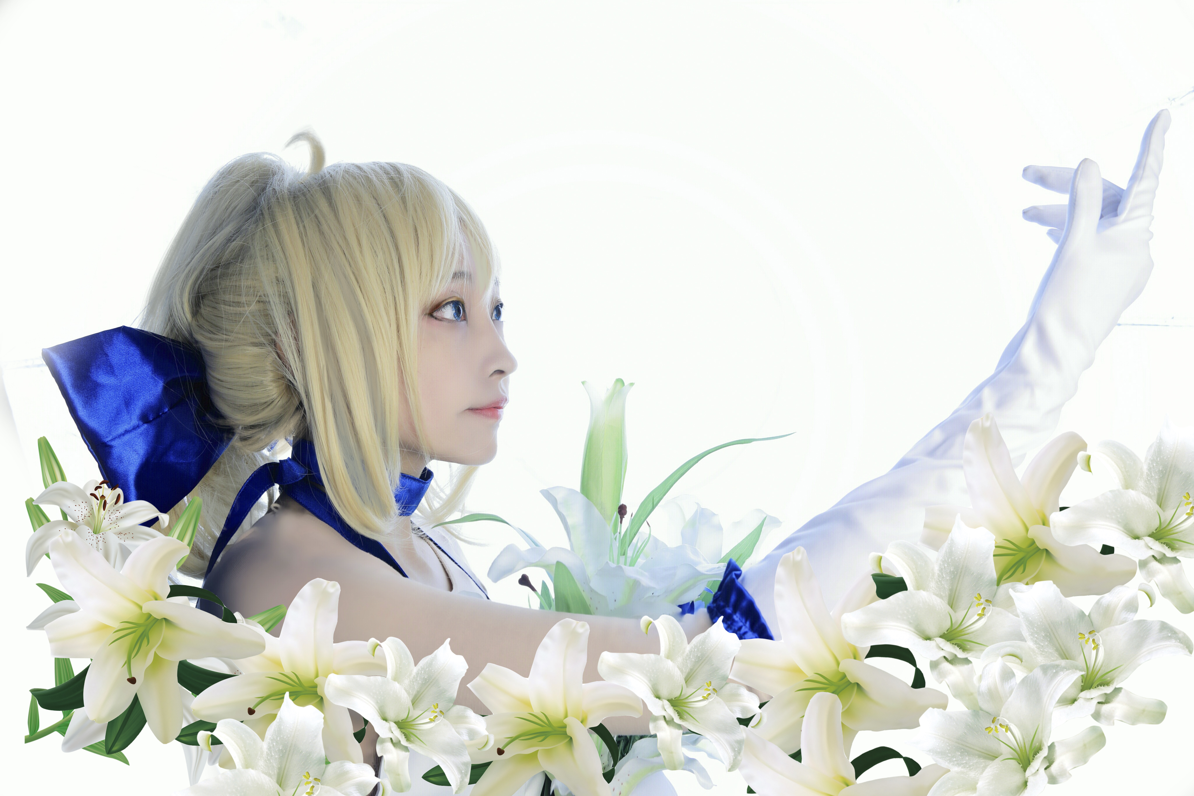 saber蓝百合cosplay-二次元