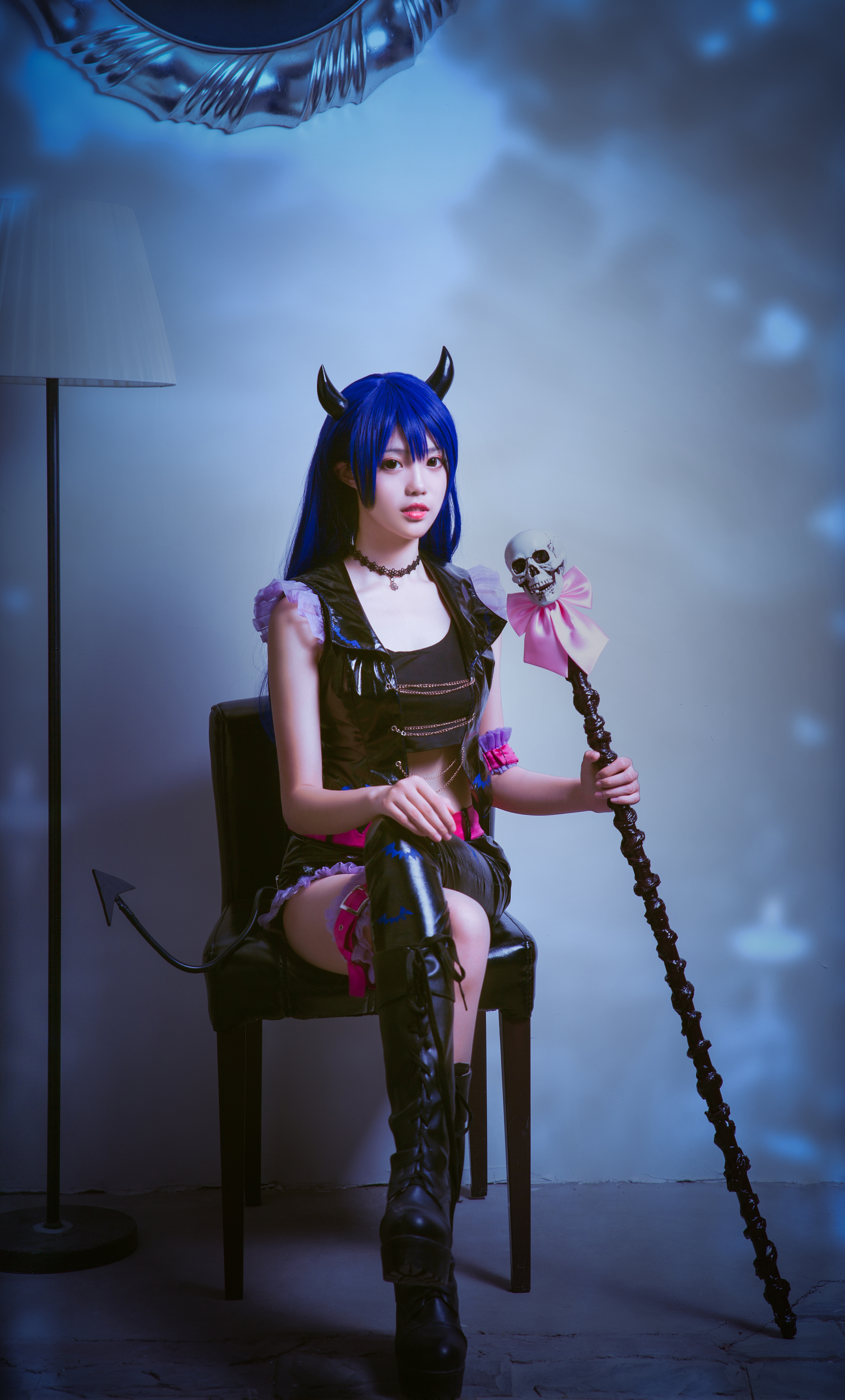 Lovelive 同人恶魔海未cosplay-二次元