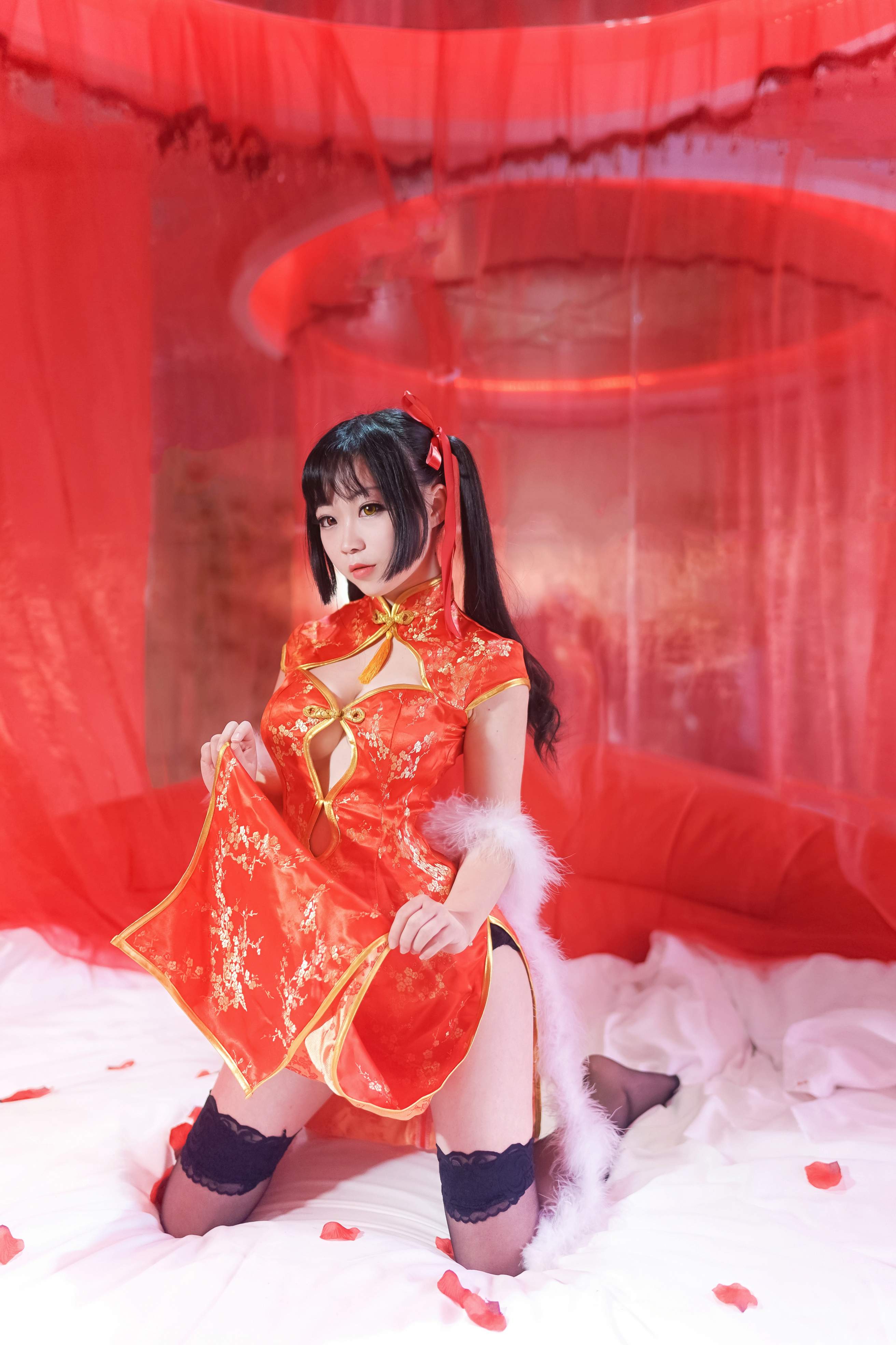 约会大作战时崎狂三Cosplay 贺岁旗袍-二次元