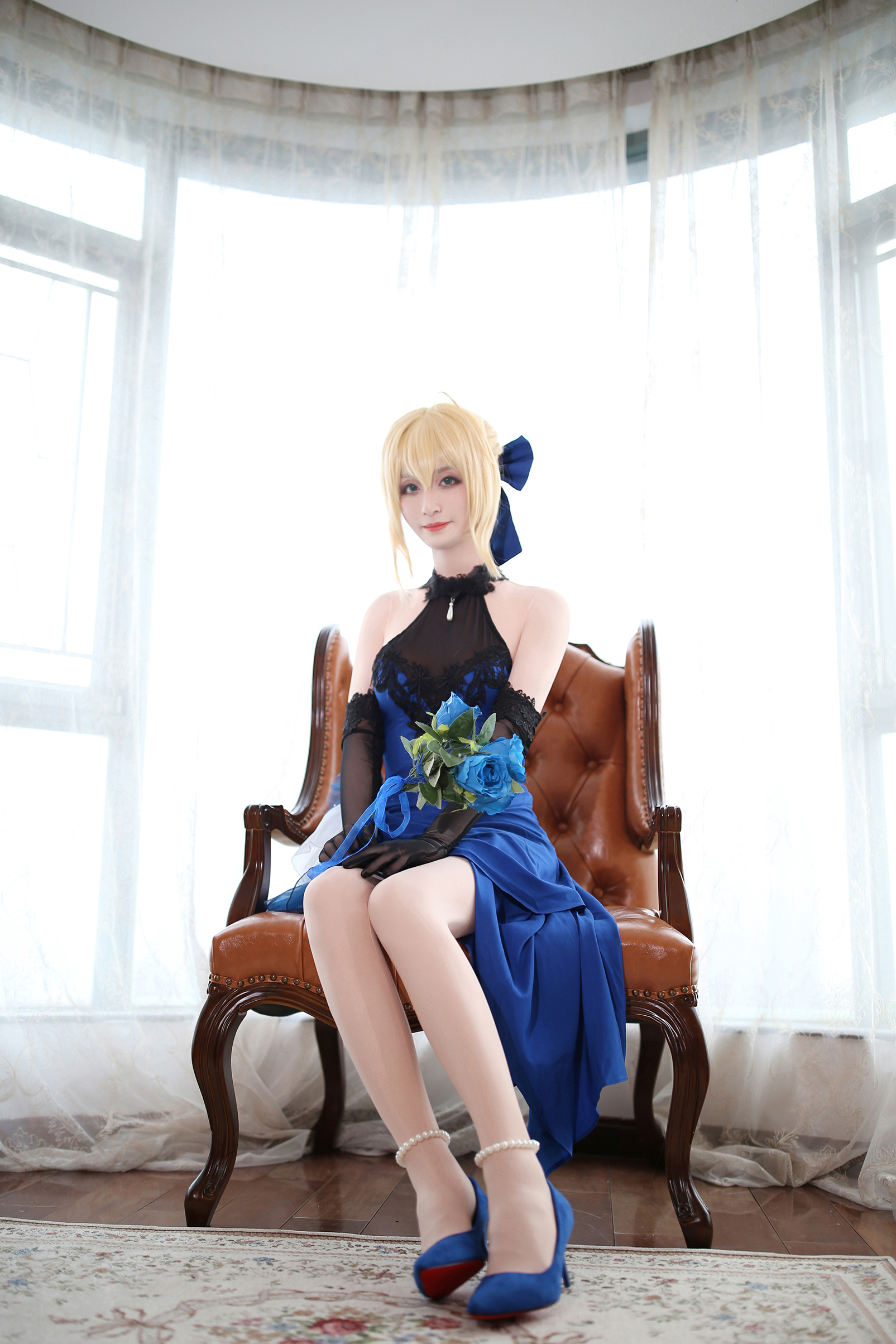 Fate/EXTELLA 阿尔托莉娅 蓝礼服 Cosplay-二次元