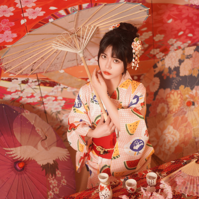  夏日和服少女写真